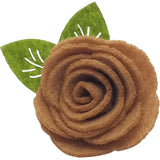 1.5", felt, rose, hair clip, clip,beige,tan,light brown