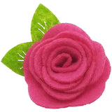 1.5", felt, rose, hair clip, clip,fuchsia,pink