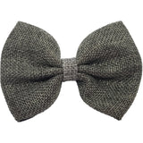 4", Burlap, Bow, Grey