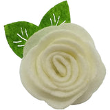 1.5", felt, rose, hair clip, clip,ivory,