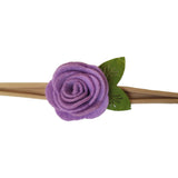 1.5", rose, headband, felt, nylon, lavendar, light purple