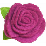 1.5", felt, rose, hair clip, clip, magenta, pink