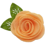 1.5", felt, rose, hair clip, clip,peach,light orange