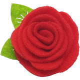 1.5", felt, rose, hair clip, clip,red