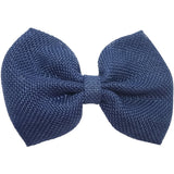 4", Burlap, Bow, Navy blue