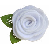 1.5", felt, rose, hair clip, clip,white