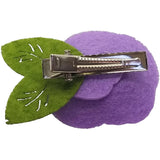 Plum 1.5" Felt Flower Rose Clip