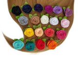 Light Pink 1.5" Felt Flower Rose Clip