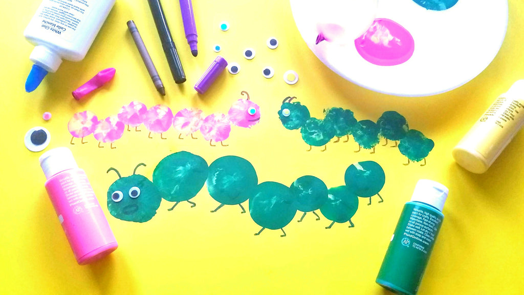 Caterpillar Balloon Painting Kids Craft