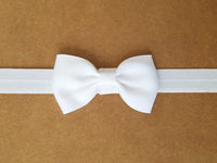 White  2.5" Grosgrain Hair bow Headband