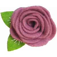 Fuchsia 1.5" Felt Flower Rose Clip