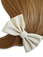 4.6" Ivory Shimmering Hair Bow