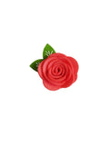 White 1.5" Felt Flower Rose Clip