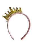 Princess Crown Gold and Pink Hair Band