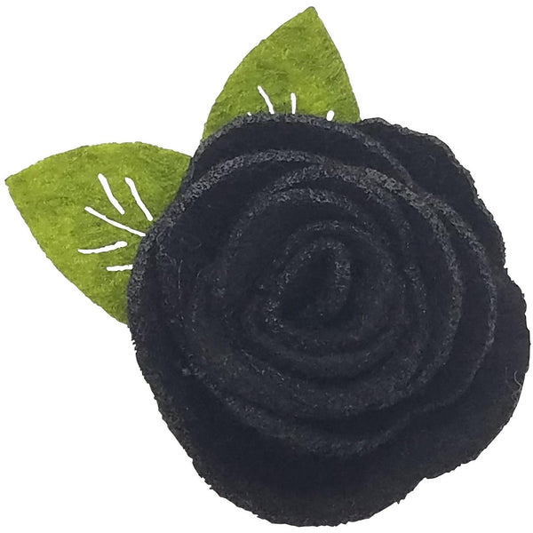 Black Rose Hair Pin 1.5 inch | Black Flower Hair Accessory