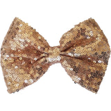 Hair bow clip, Sequin, 5", champagne
