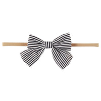 Striped 3.5" Hair Bow Clip OR Headband