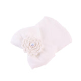 Newborn Infant Baby Hospital Hat with Large Bow and Pearls