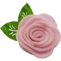 1.5", felt, rose, hair clip, clip,light pink