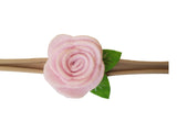 1.5" Beige Felt flower Rose Headband
