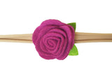 1.5" Fuchsia Felt flower Rose Headband