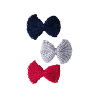 2 Pack Crochet Knit Hair Bow Clips