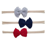 3 Pack Crochet Knit Nylon Headbands