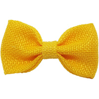 3", Burlap, Hair clip,yellow