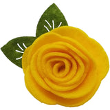 1.5", felt, rose, hair clip, clip,yellow