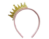 Princess Crown Gold and Pink Hair Band