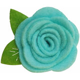 Navy blue 1.5" Felt Flower Rose Clip