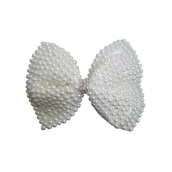 4" White Pearl Hair Bow Clip for Toddlers – Mycutebows 4" White Pearl Hair Bow Clip for Toddlers – Mycutebows