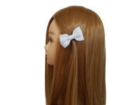 Ivory 3" Burlap Hair Bow clips